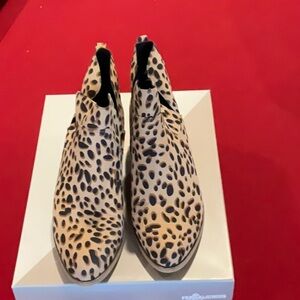 Fergalicious Tan and Black Leopard Print Ankle Booties